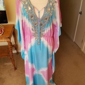 BOSTON PROPER Caftan-style Embellished Maxi Dress XL